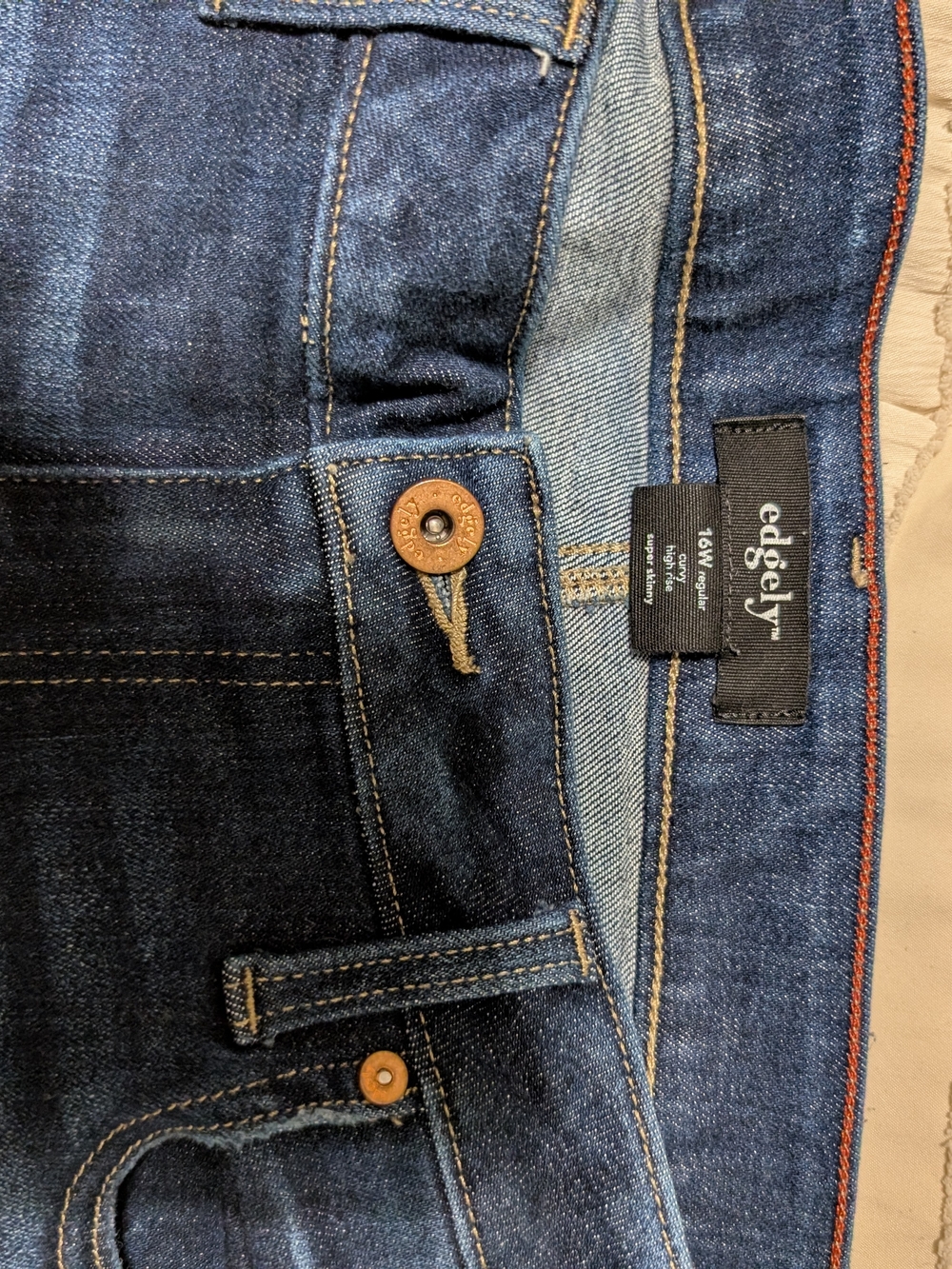 edge Dark Blue Distressed Skinny Jeans - Picture 2 of 3